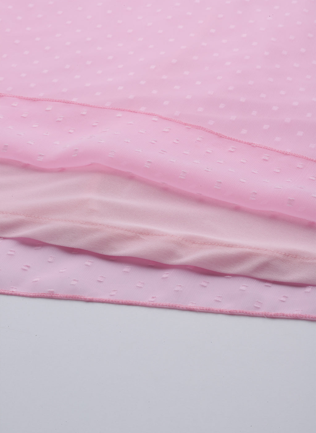 A-line pink swiss dot georgette dress
