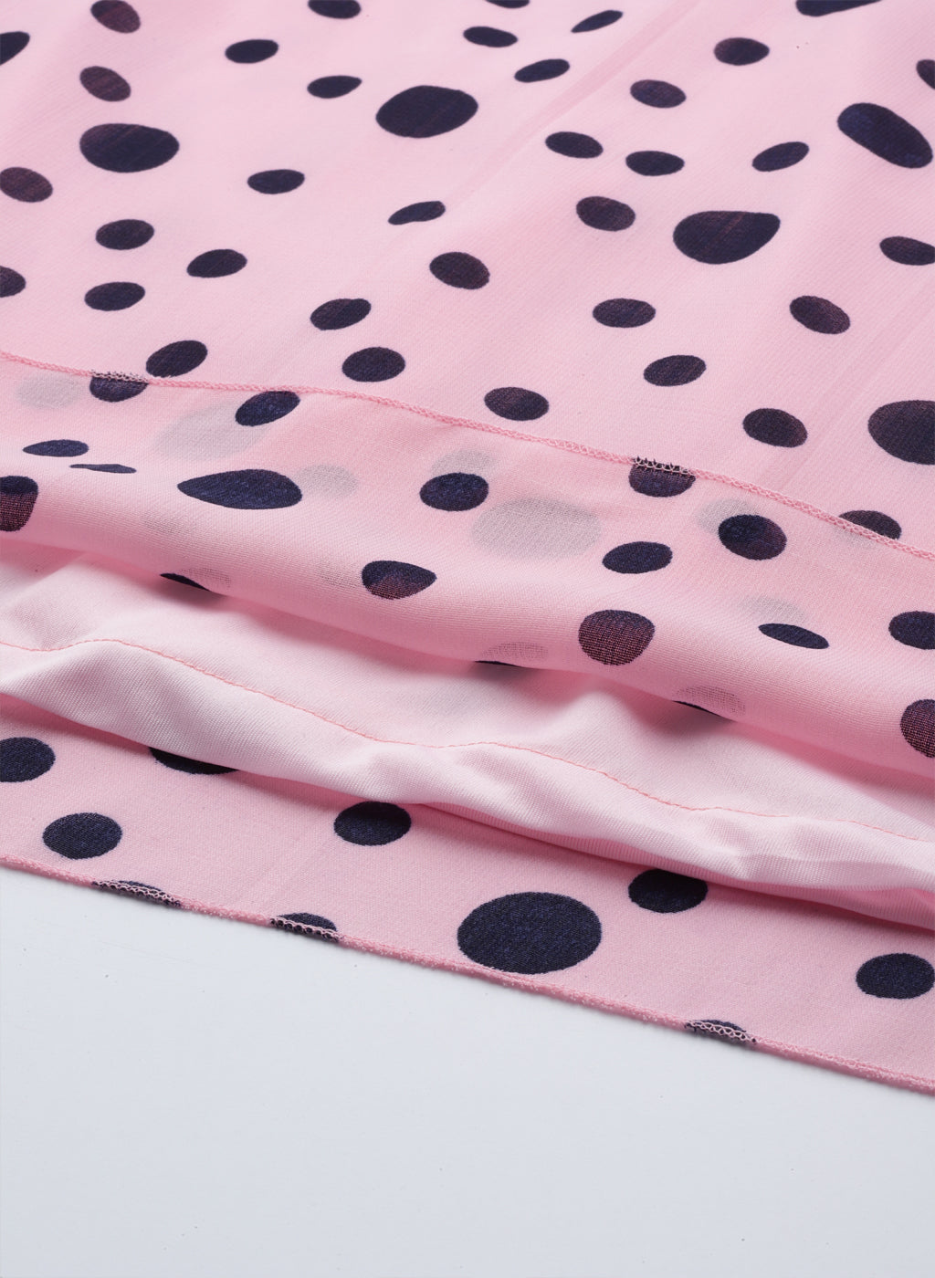 A-line pink polka georgette dress