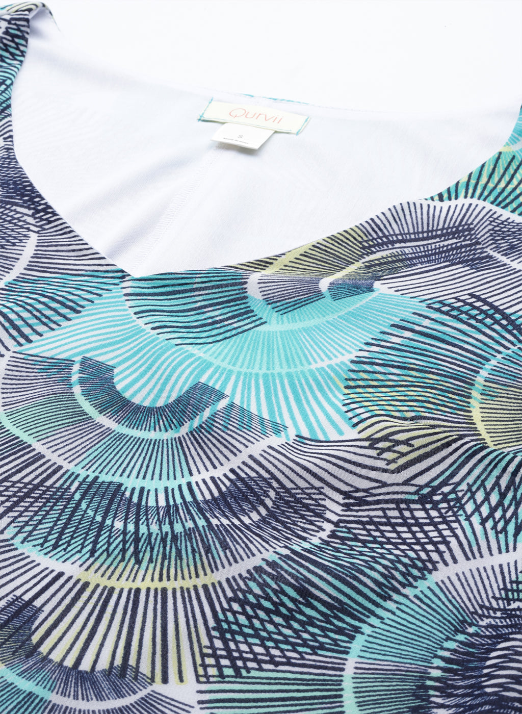 Turquoise Abstract Print Dress
