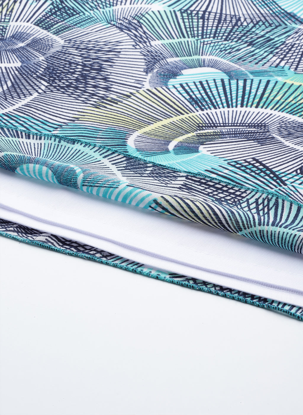 Turquoise Abstract Print Dress