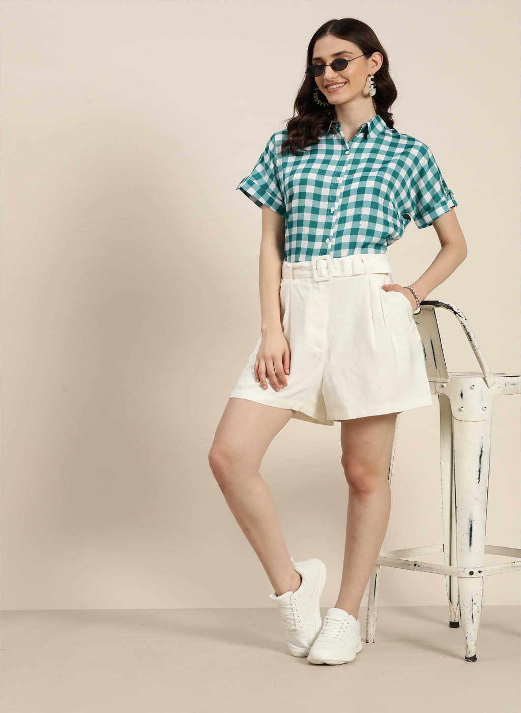 Teal Green Plaid Shirt