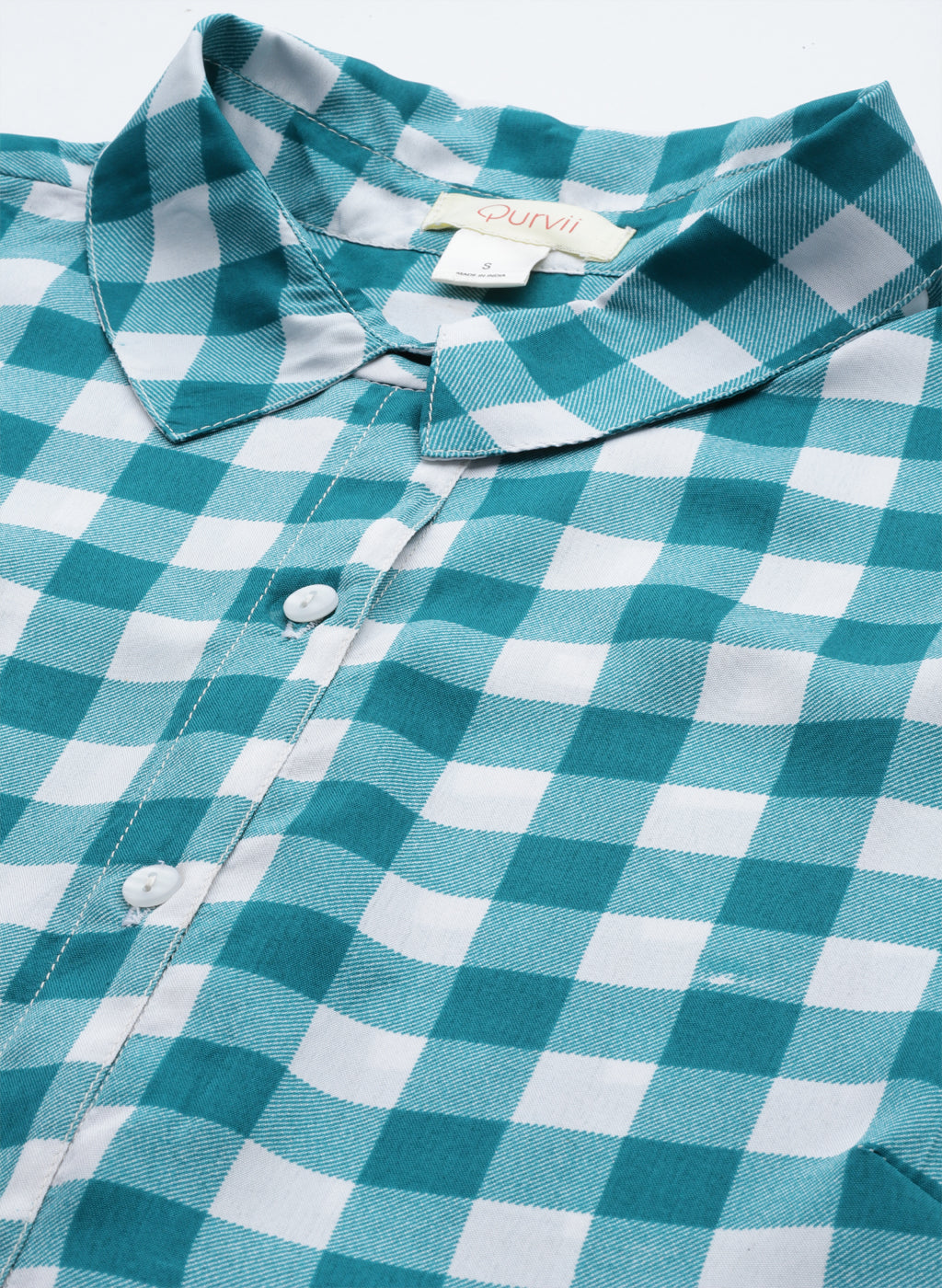 Teal Green Plaid Shirt