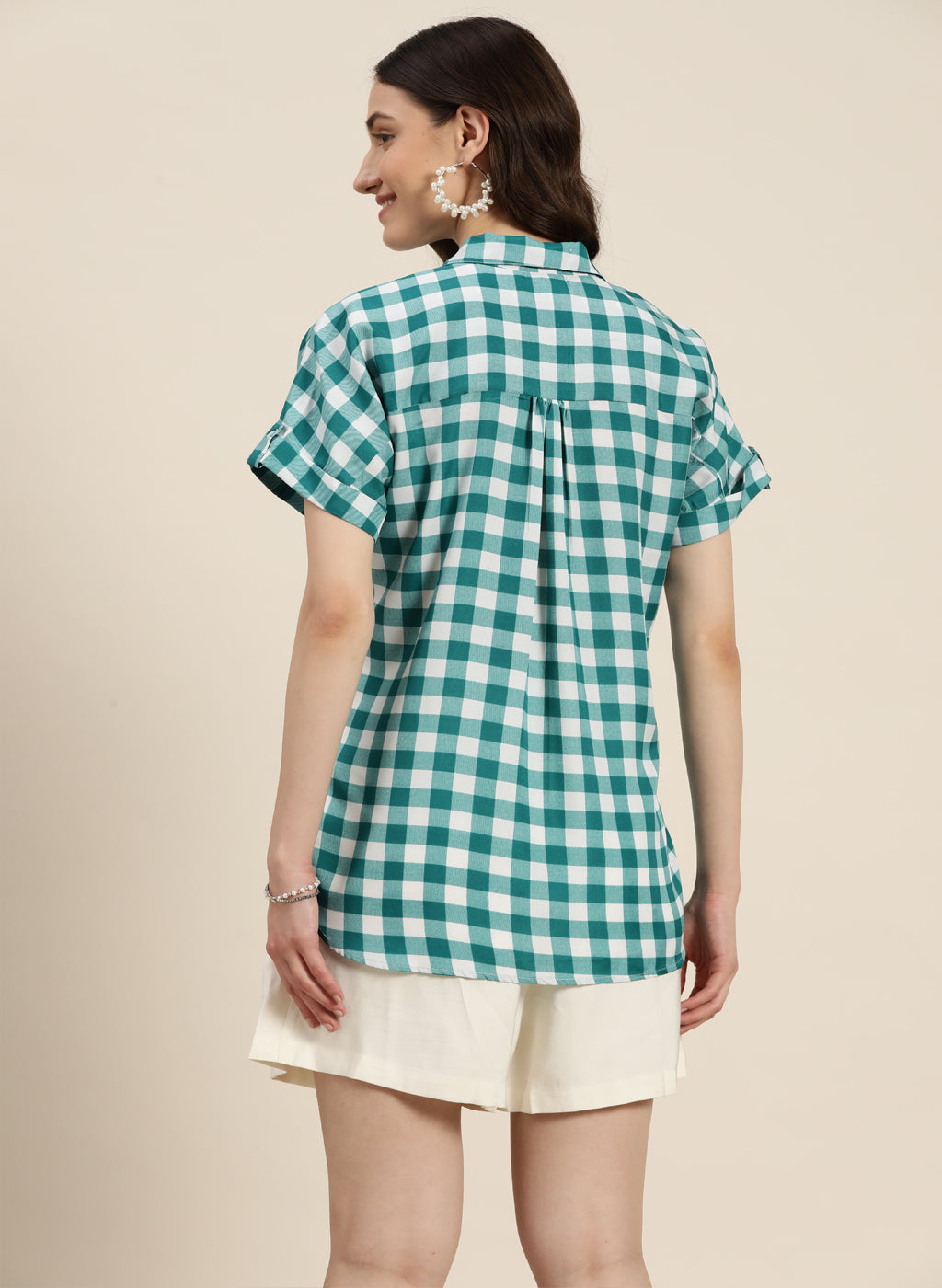 Teal Green Plaid Shirt