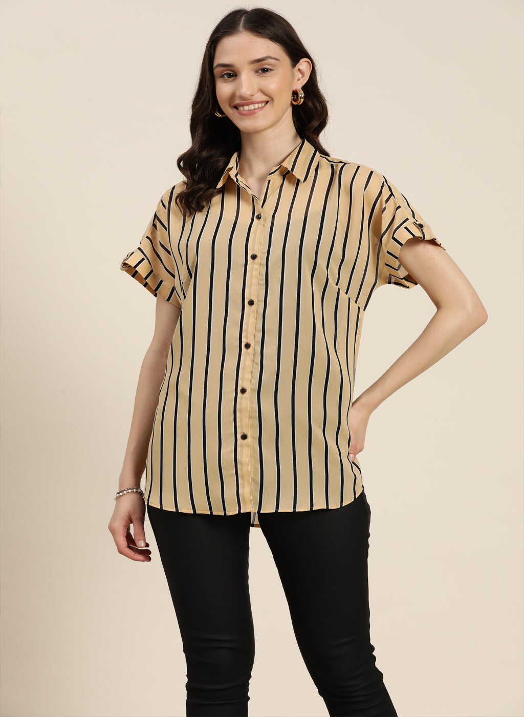 Beige Stripe Shirt