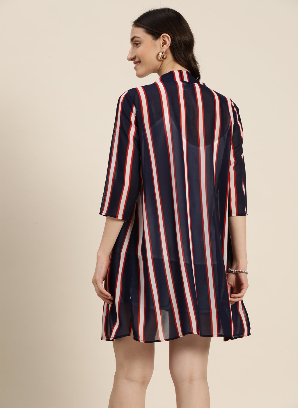 Navy Stripe Shrug