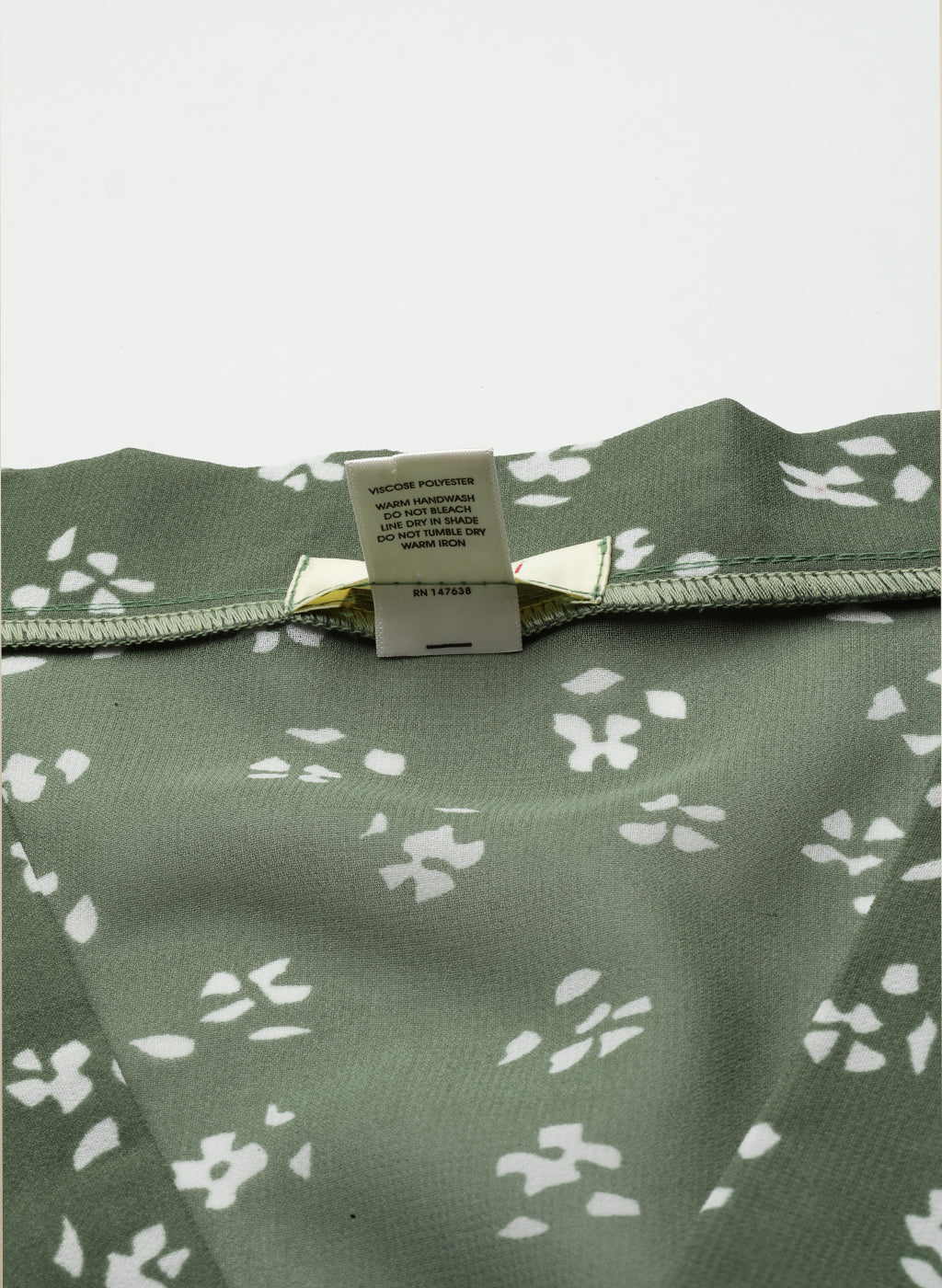 Olive Floral Georgette V-neck Top
