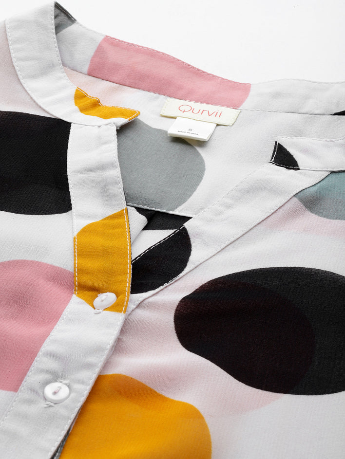 Big multicolor polka georgette shirt
