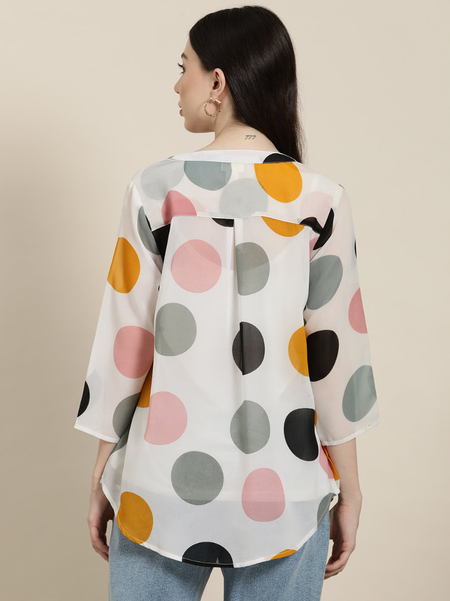 Big multicolor polka georgette shirt