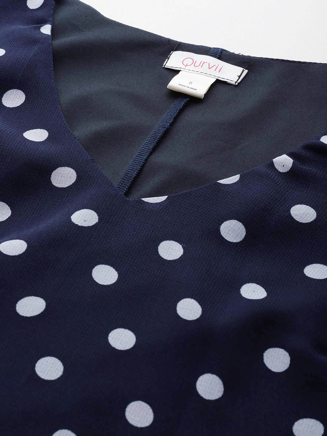 Navy polka dress