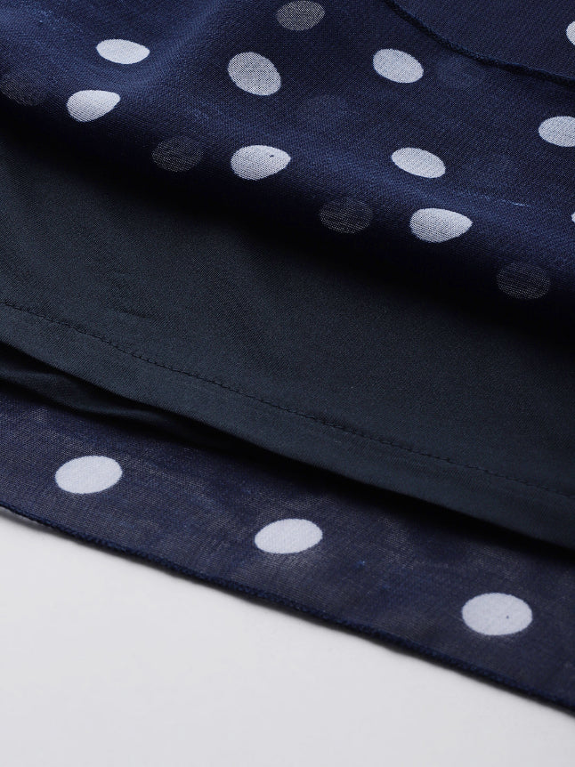 Navy polka dress