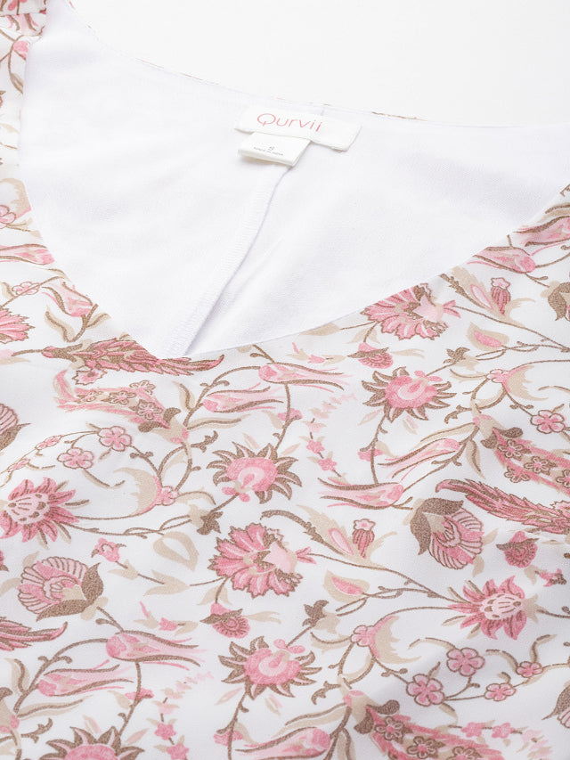 Pink paisely A line dress