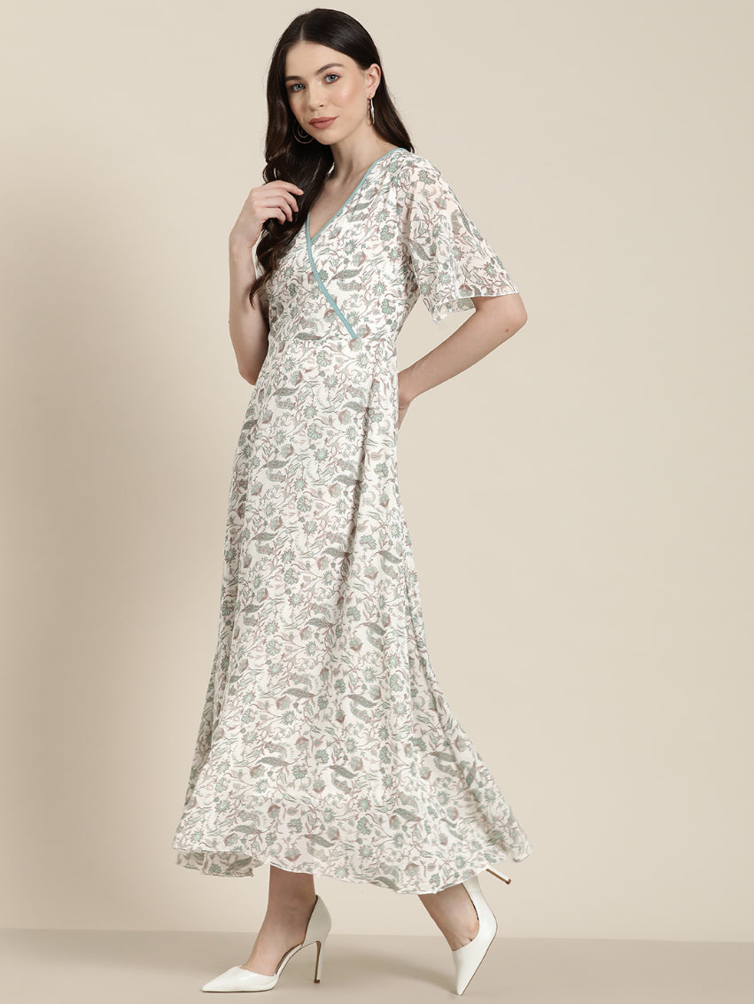 Mint green paisely maxi summer dress