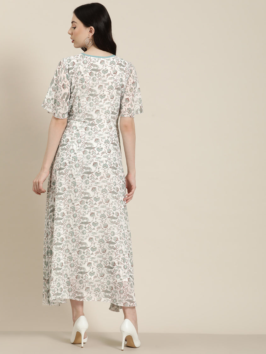 Mint green paisely maxi summer dress