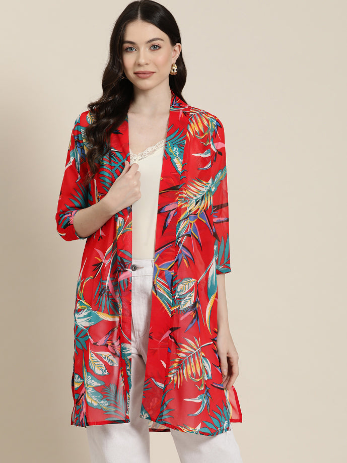 Red Tropical Resort Shrug