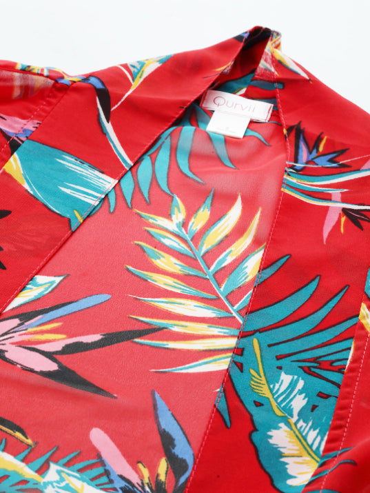 Red Tropical Resort Shrug