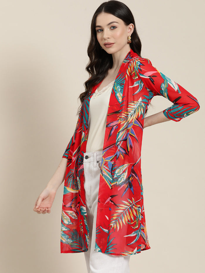 Red Tropical Resort Shrug