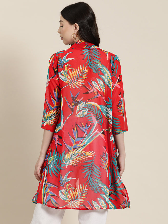 Red Tropical Resort Shrug