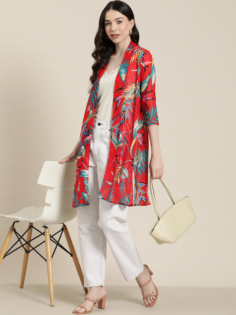 Red Tropical Resort Shrug