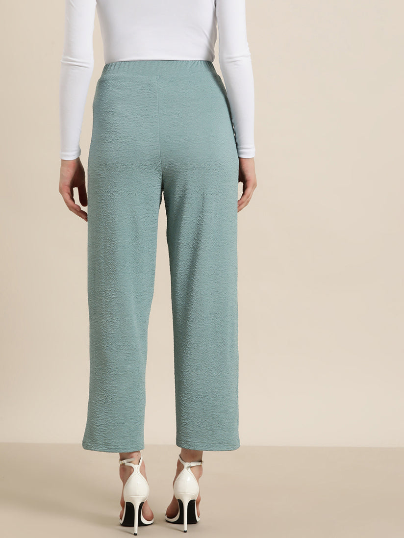 Sea Green strechable palazzo pant