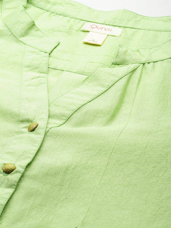 Silk half placket shirt