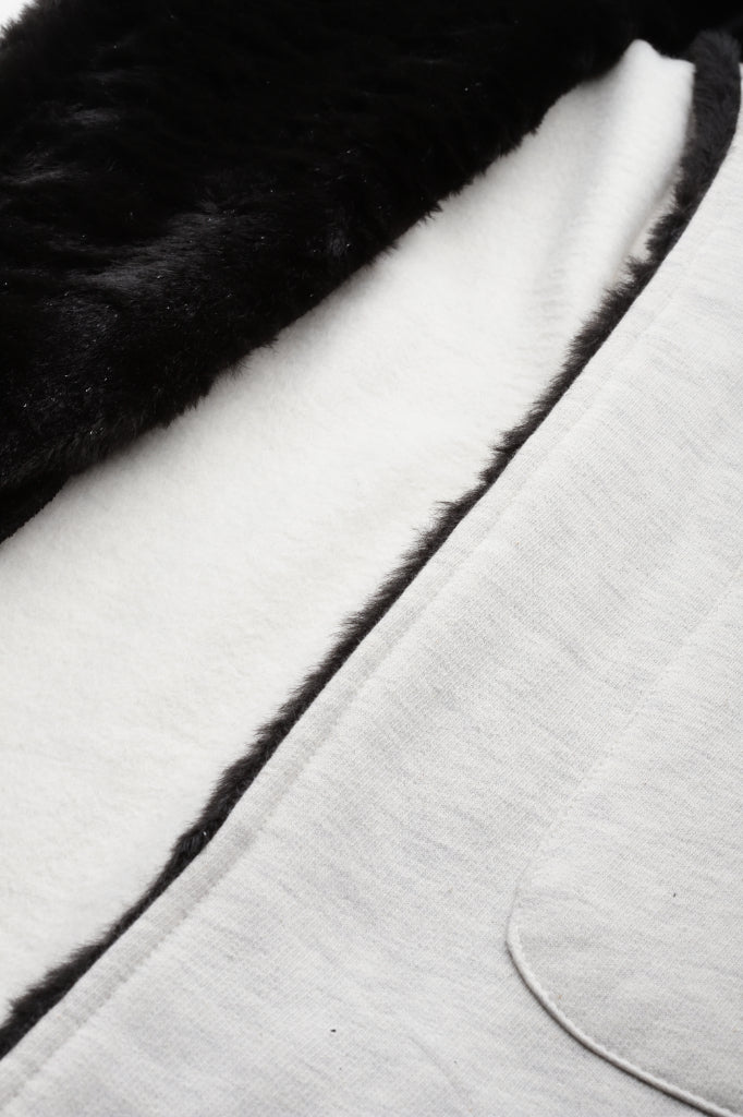 Ivory Jacket with waterfall collar and full sleeves