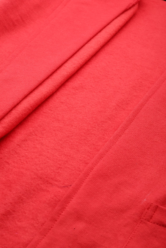 Solid Red fleece long jacket