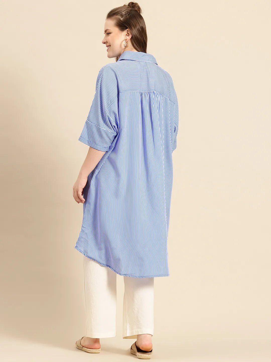 Blue & White Stripe oversized Shirt