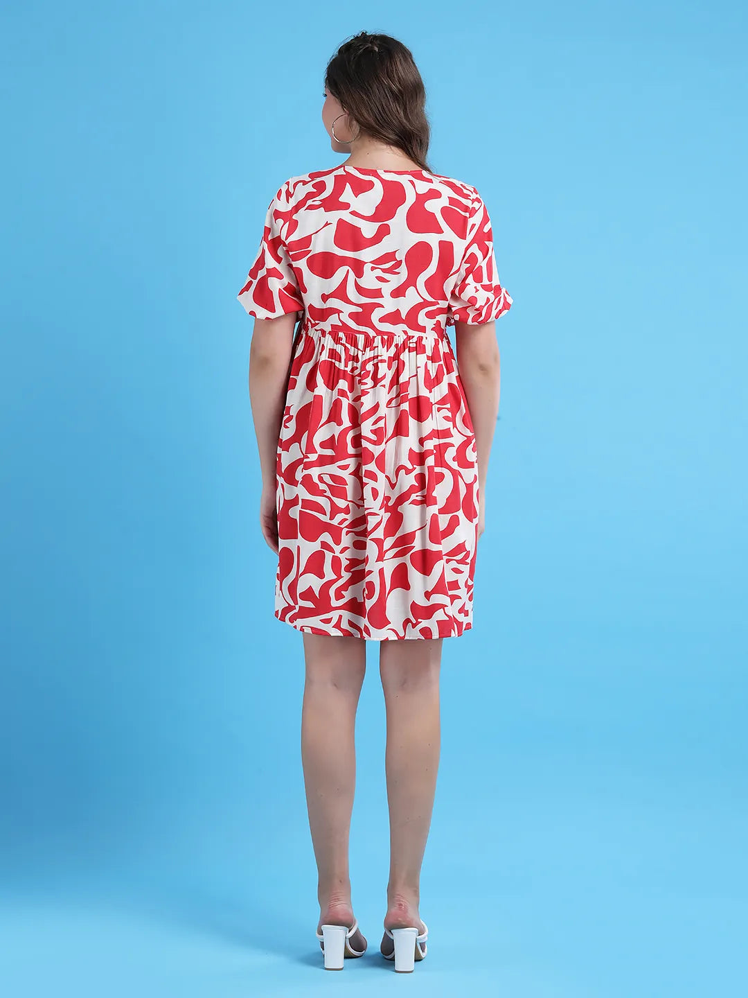 Rayon printed empire dress