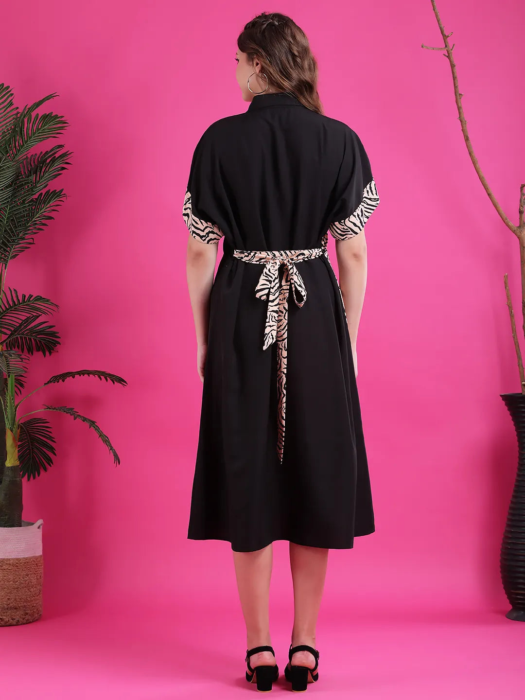 Animal print A-line dress