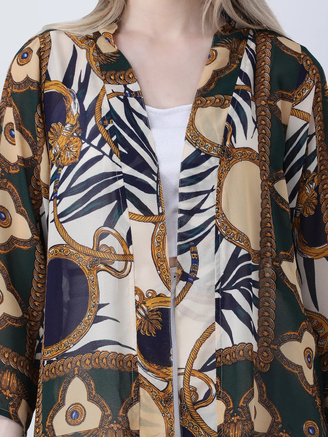Tropical print shrug