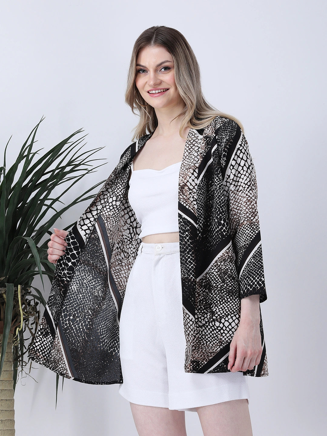Snake print shrug