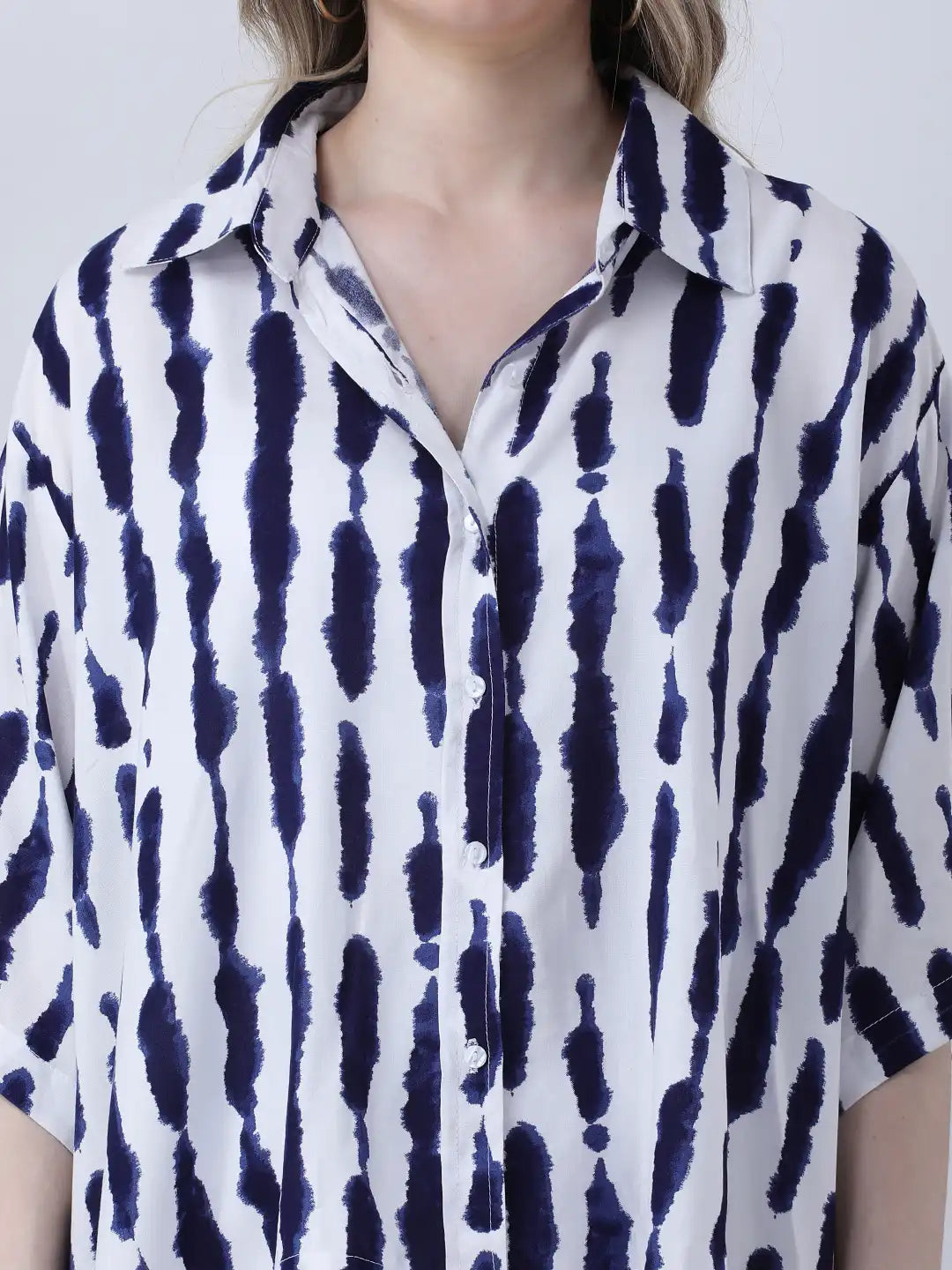 Tie & dye oversized rayon shirt