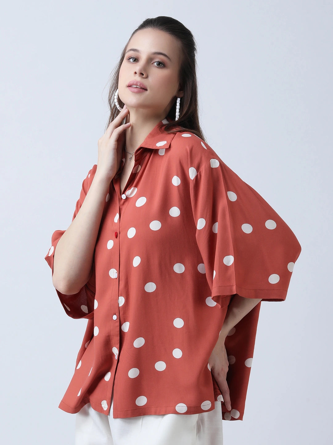 Rust rayon oversized shirt
