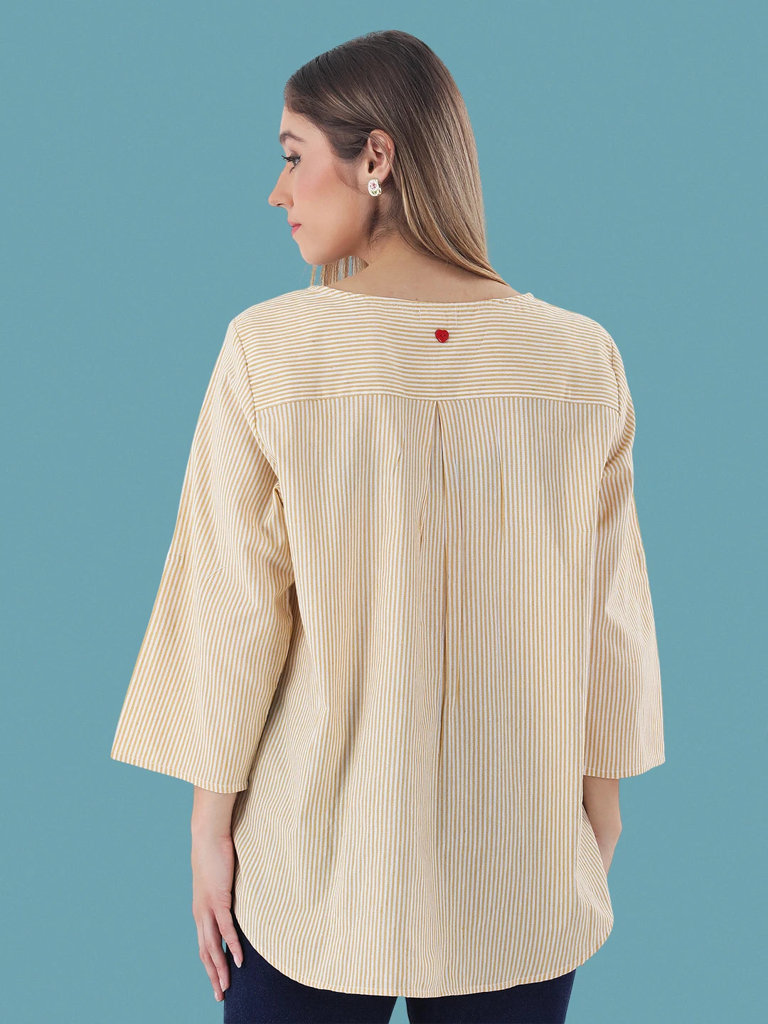 Cotton stripe A-line top