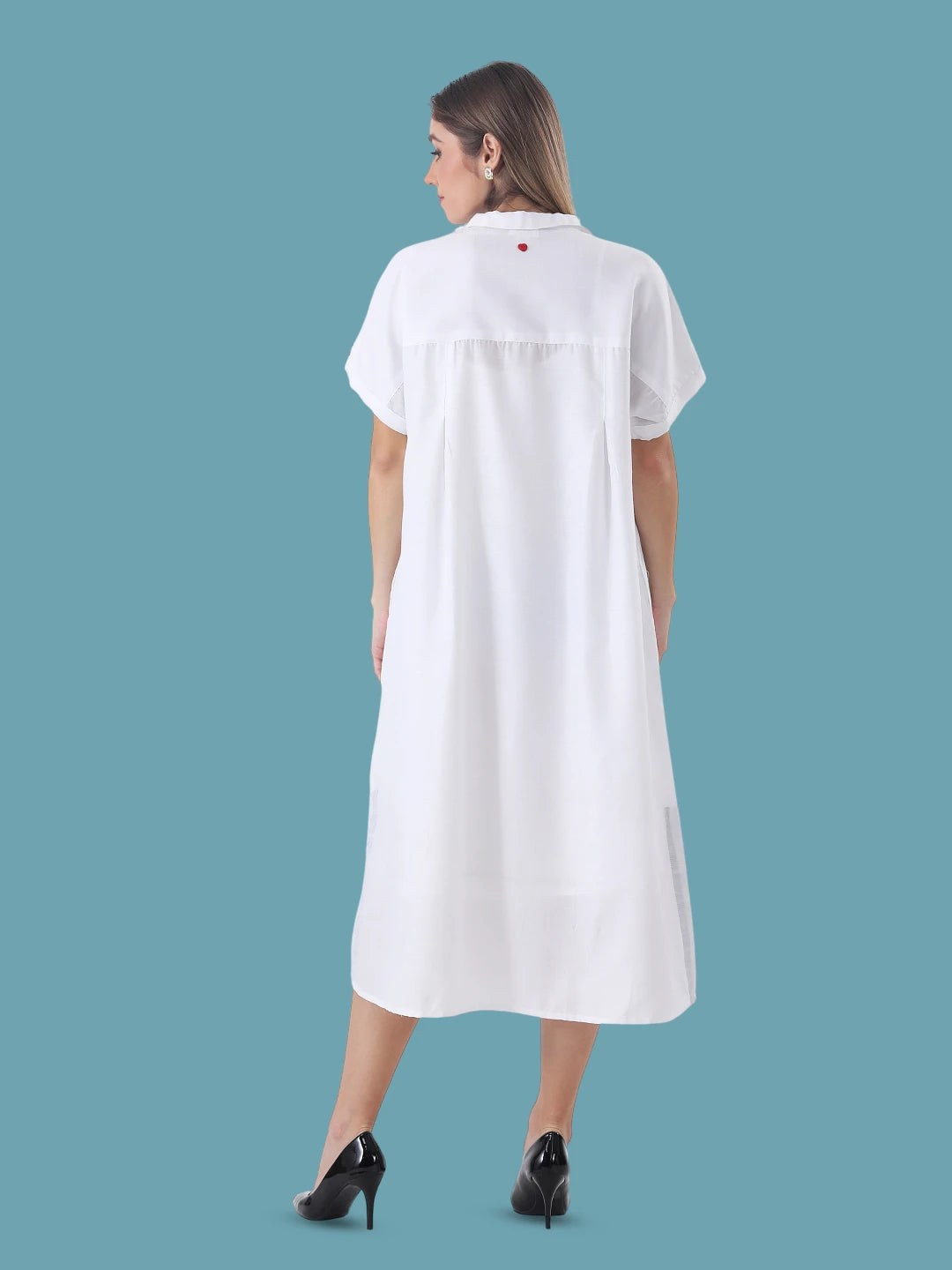 White cotton oversize dress