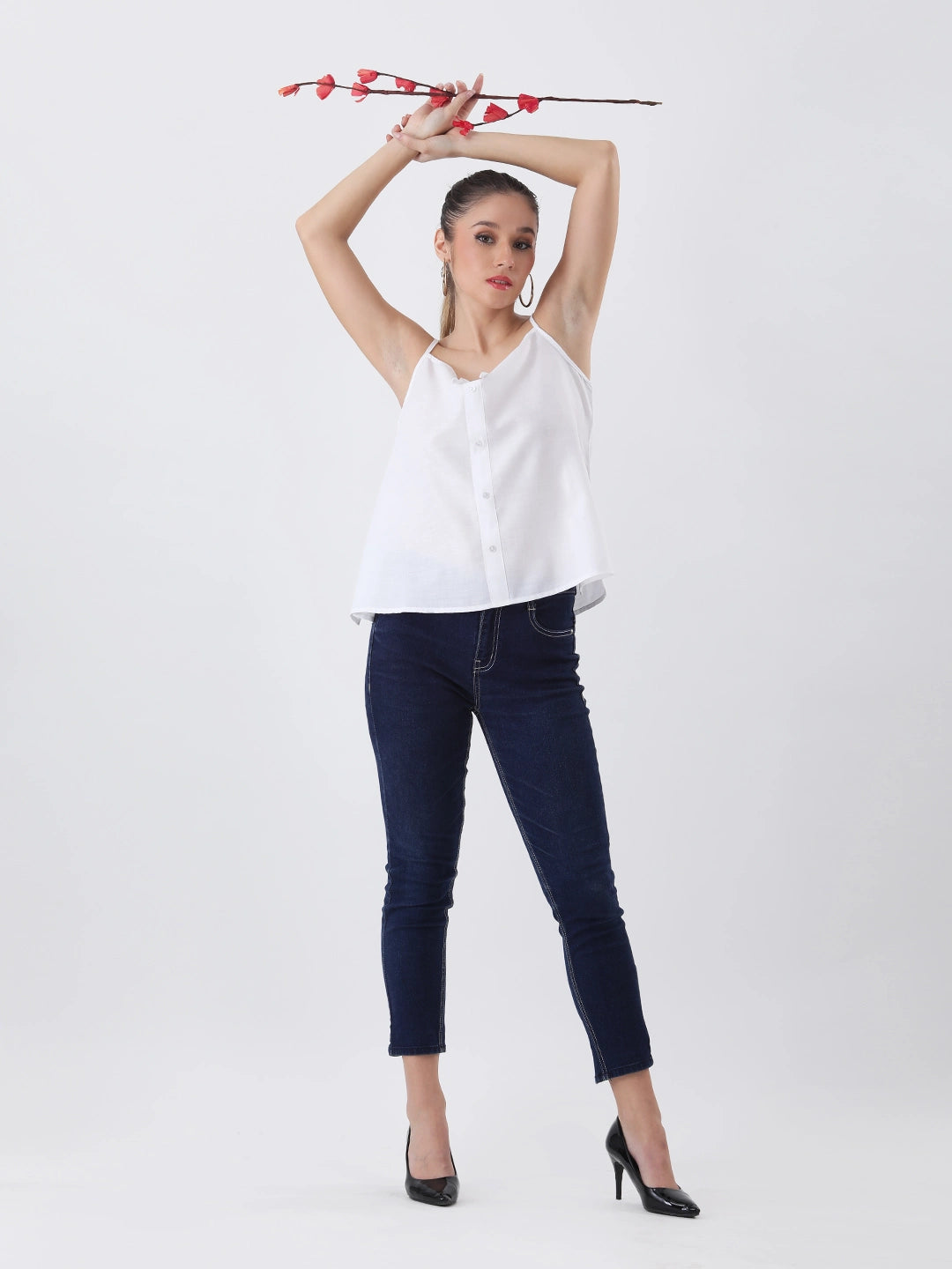 White rayon bow top