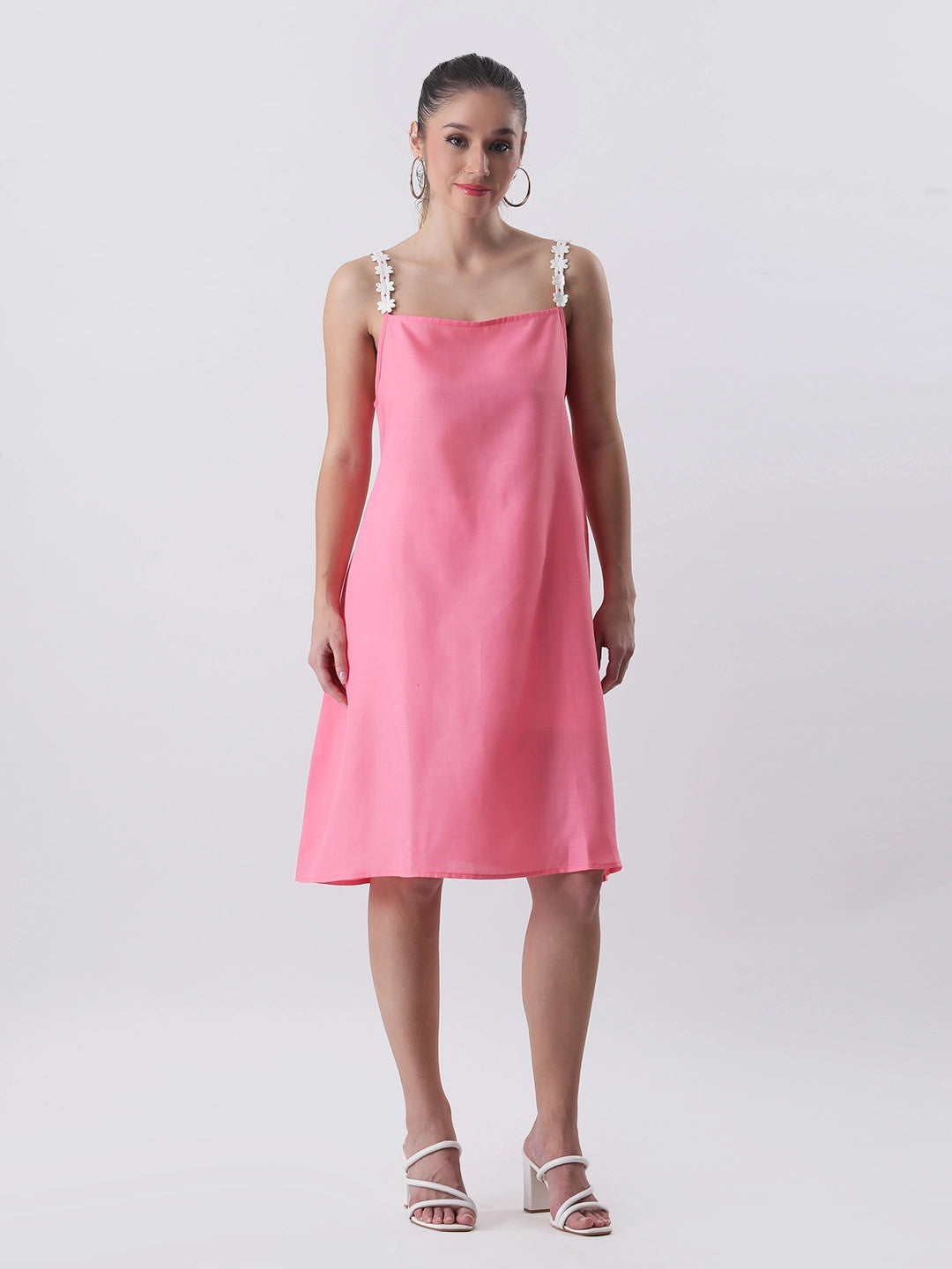 Flower lace cotton dress