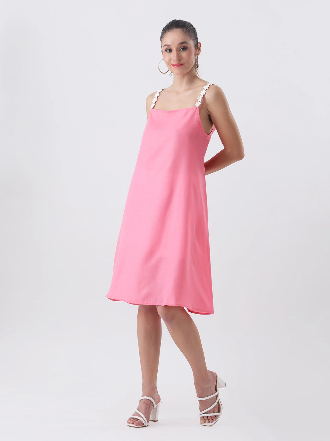 Flower lace cotton dress