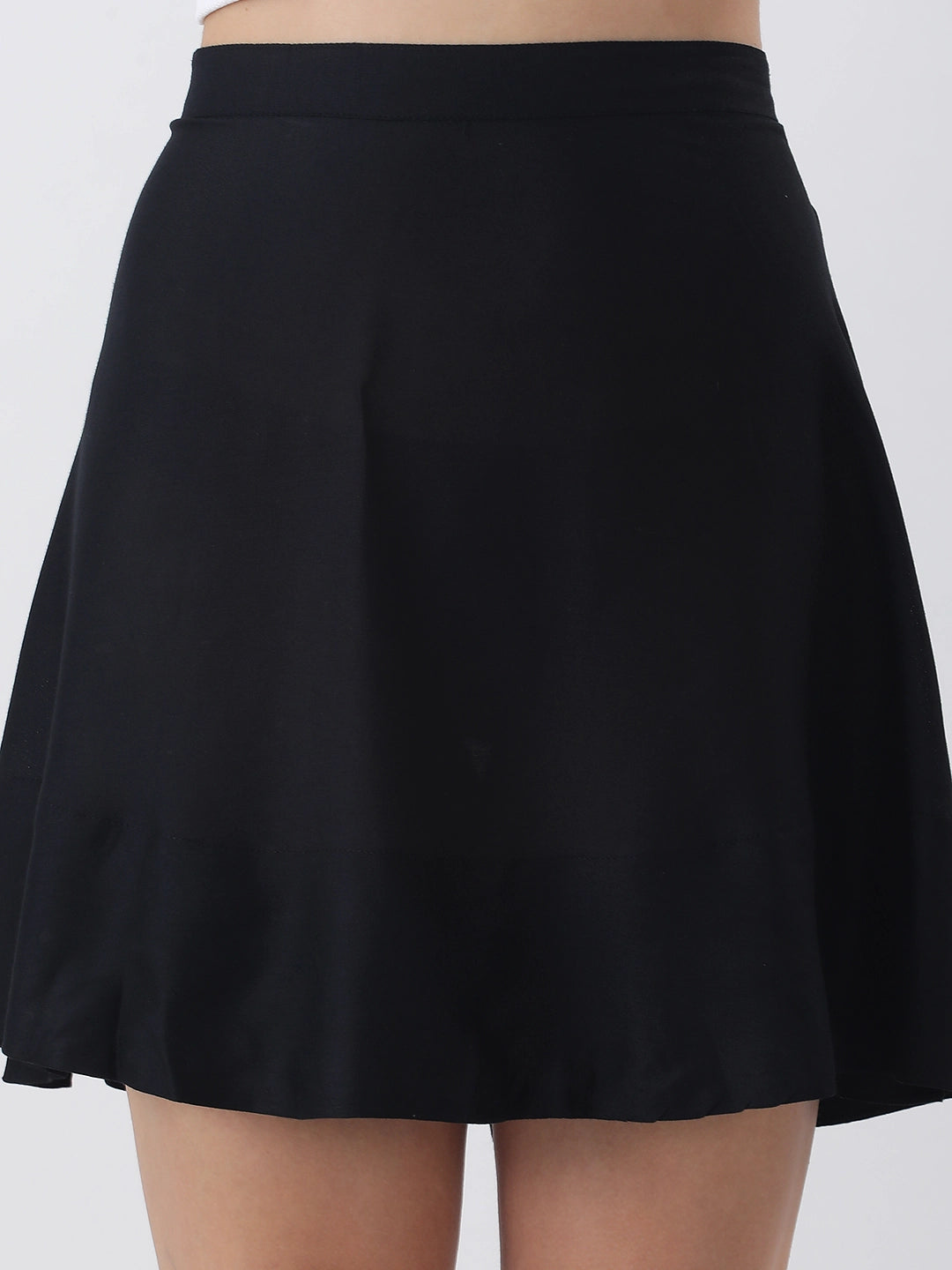Solid rayon mini skirt