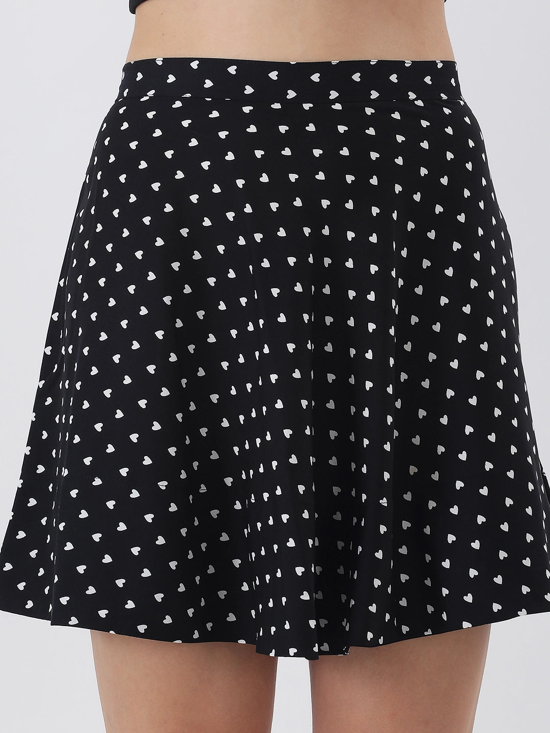 Heart print mini skirt