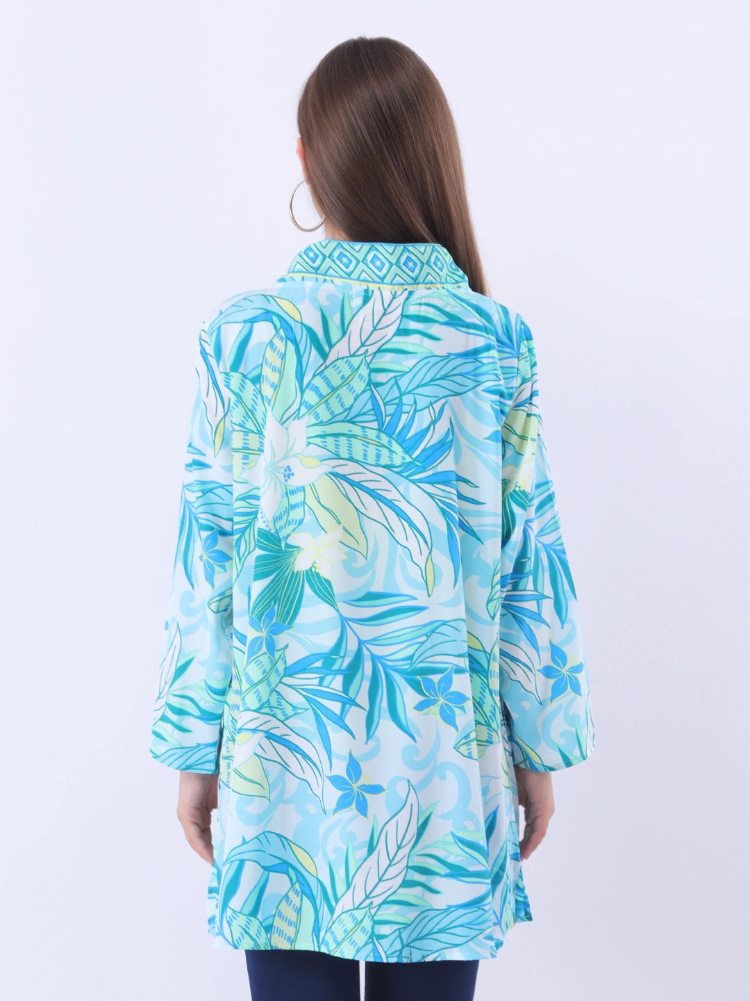 Multi color floral print shrug