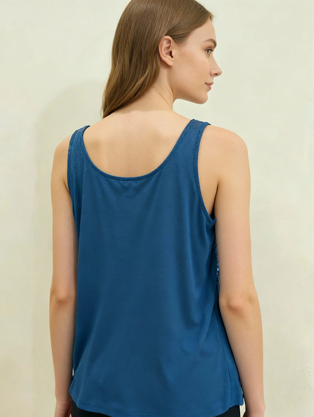 Teal sequin tank top