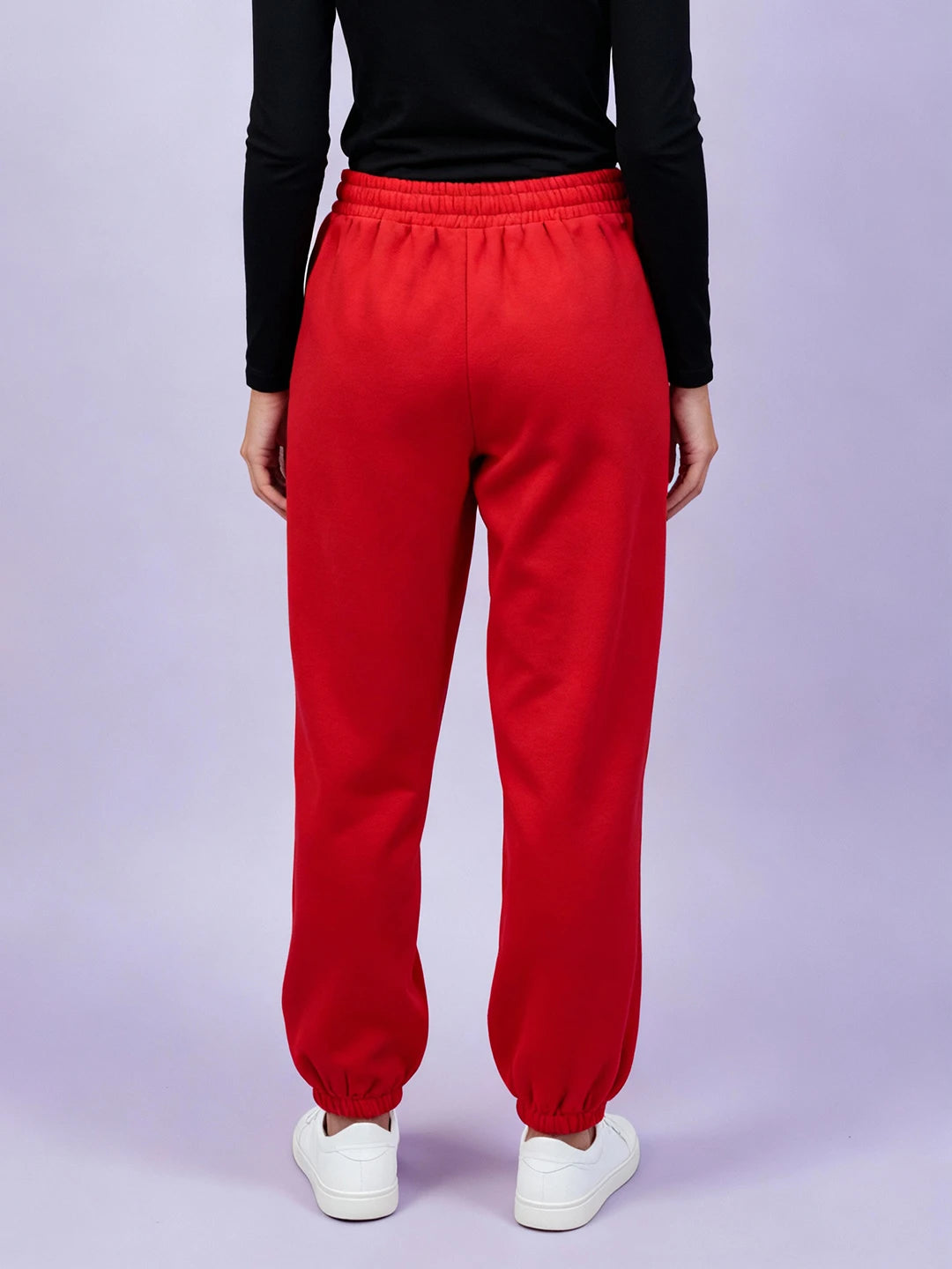 Red fleece joggers