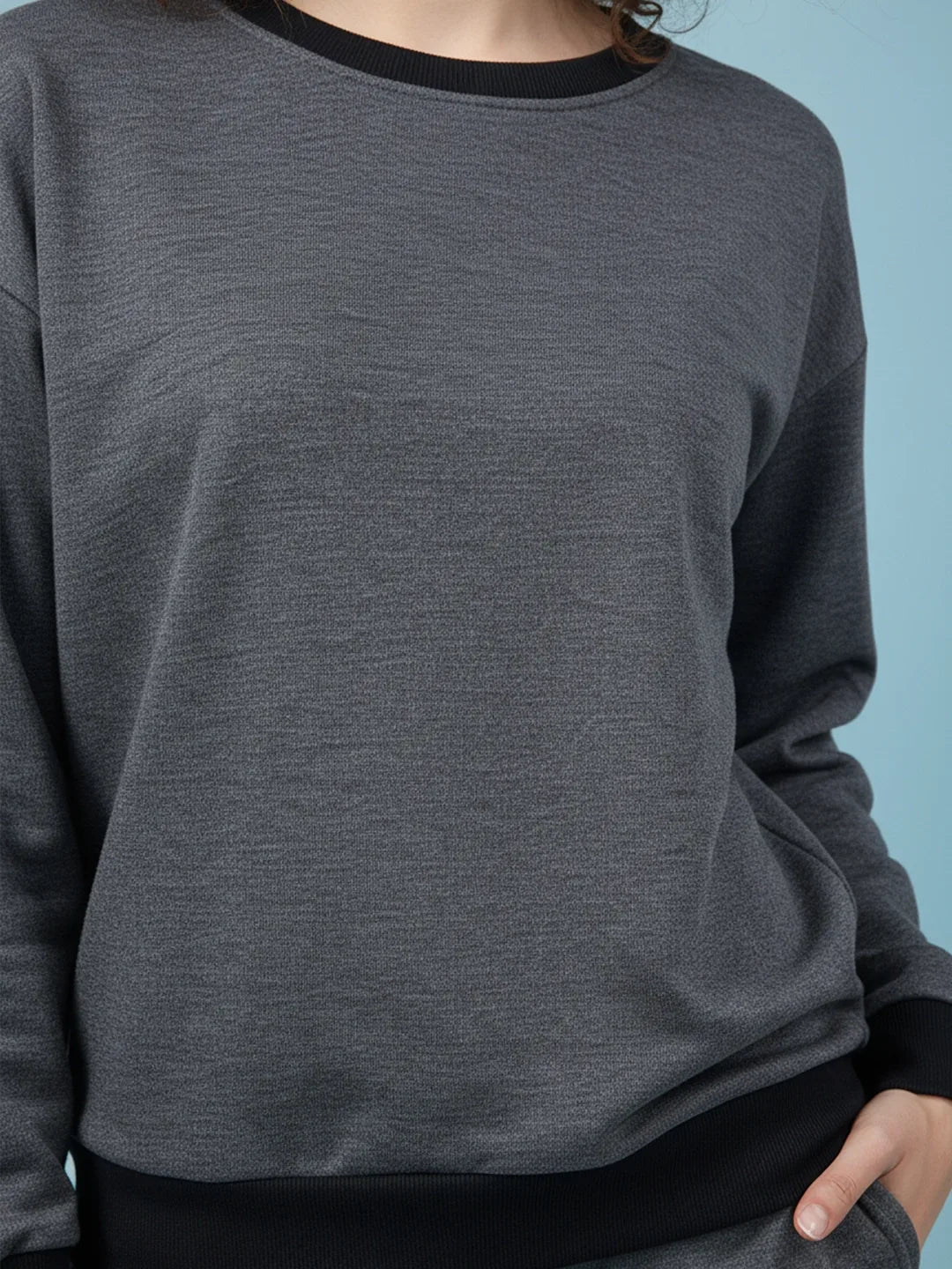 Gray fleece sweat shirt and joggers