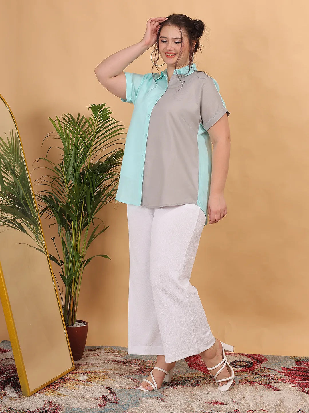 Contrast Cotton Regular Shirt