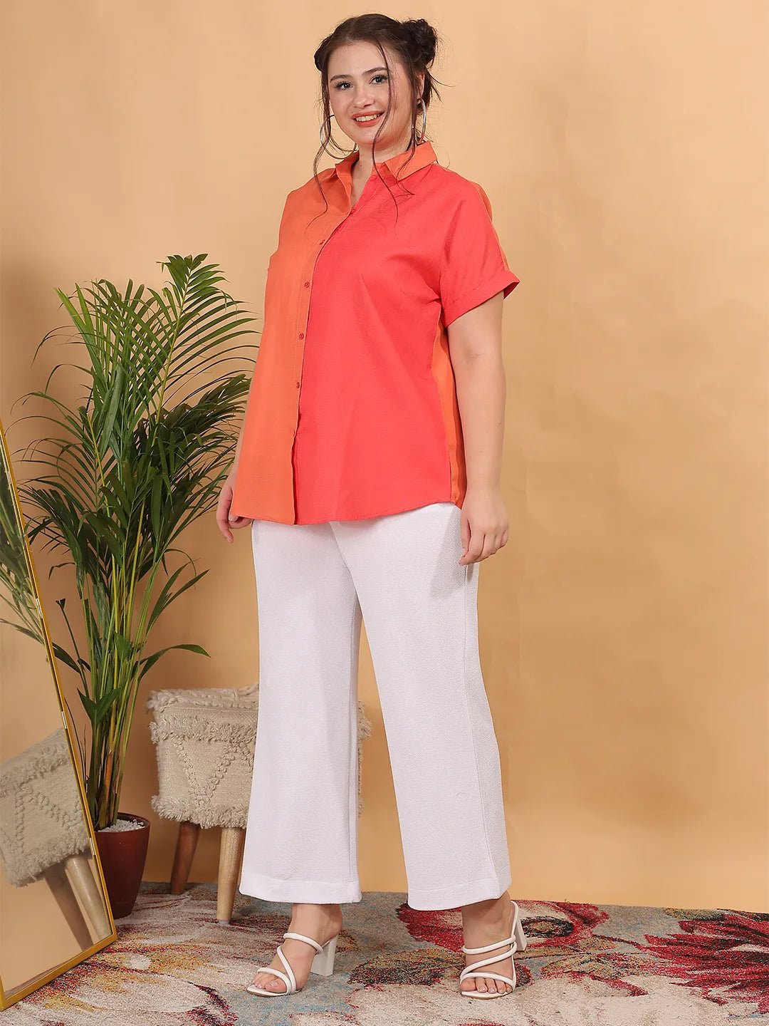 Contrast Cotton Regular Shirt