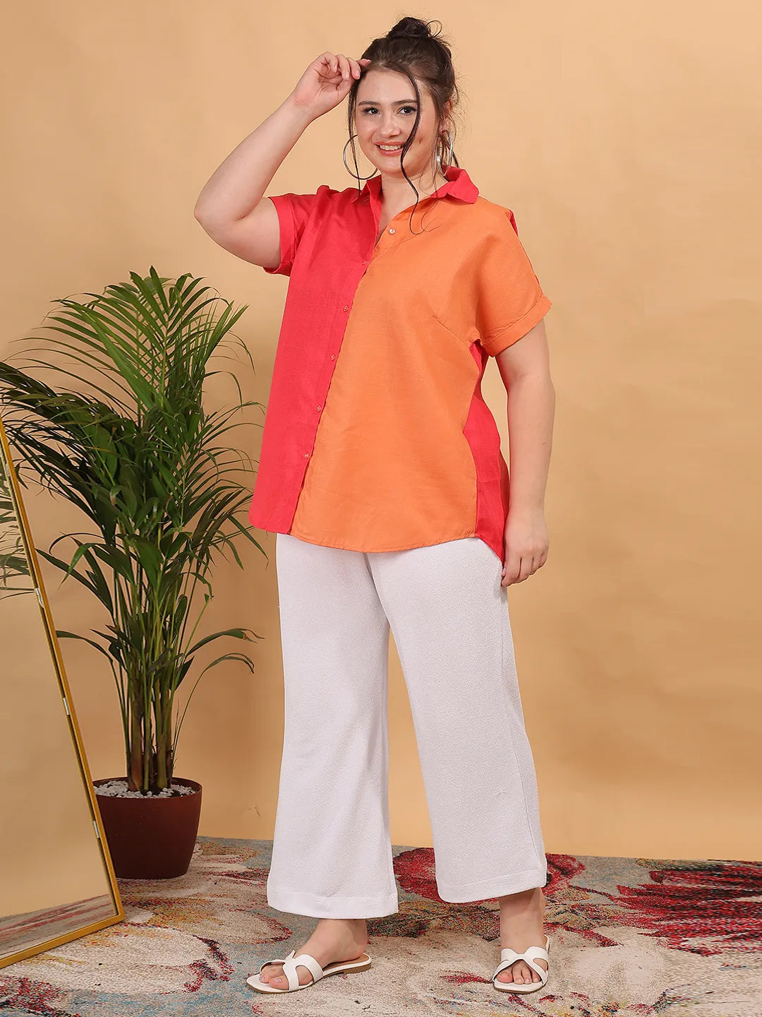 Contrast Cotton Regular Shirt