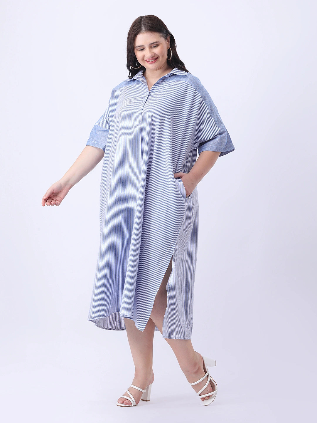 Stripe oversize cotton dress