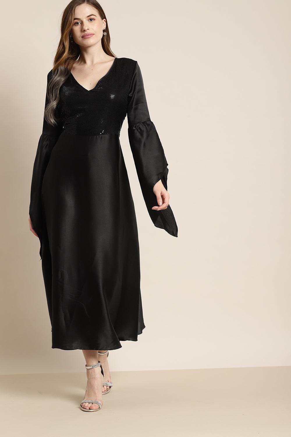 sachin and babi light blue dress Black Satin Dresses