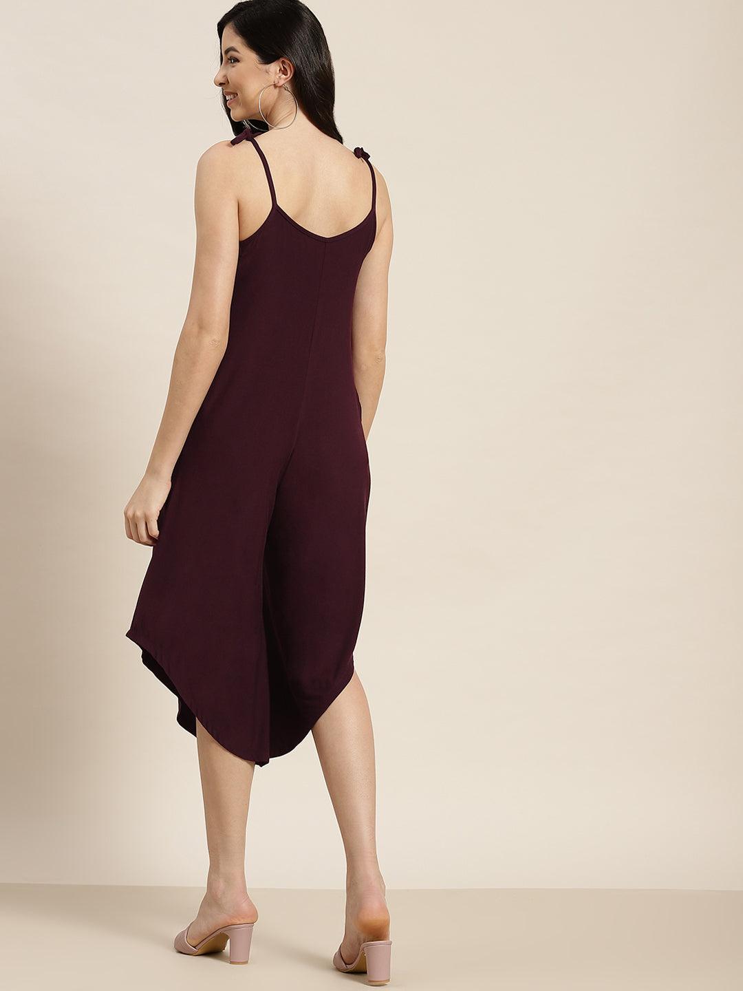 Qurvii Wine Jumpsuit - Qurvii India